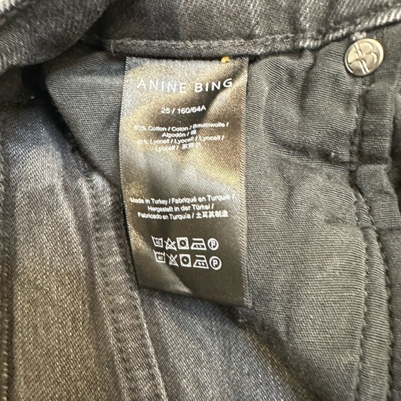 ANINE BING Bry Straight Leg in Raven Black Size 25 - Picture 6 of 9